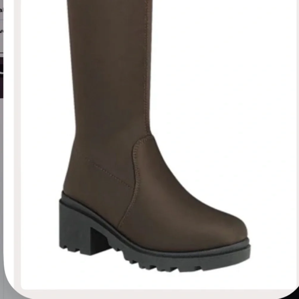 Brown Over knee platform Lycra boots